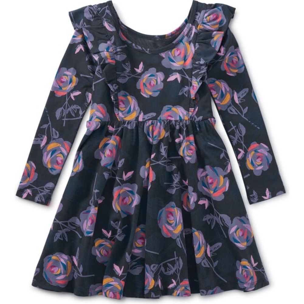 Tea Collection Ruffle Shoulder Ballet Dress, Hanetsuki Camellia size 10